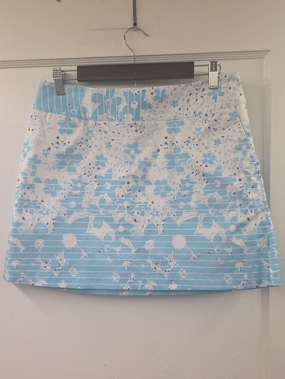 Adidas Golf ClimaCool Floral Print Skort Blue White Size 6
